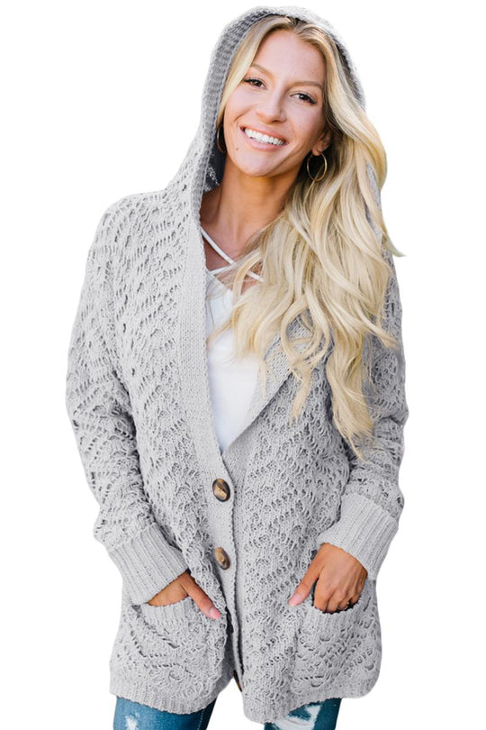 Cardigan tricotat cu gluga M579-18