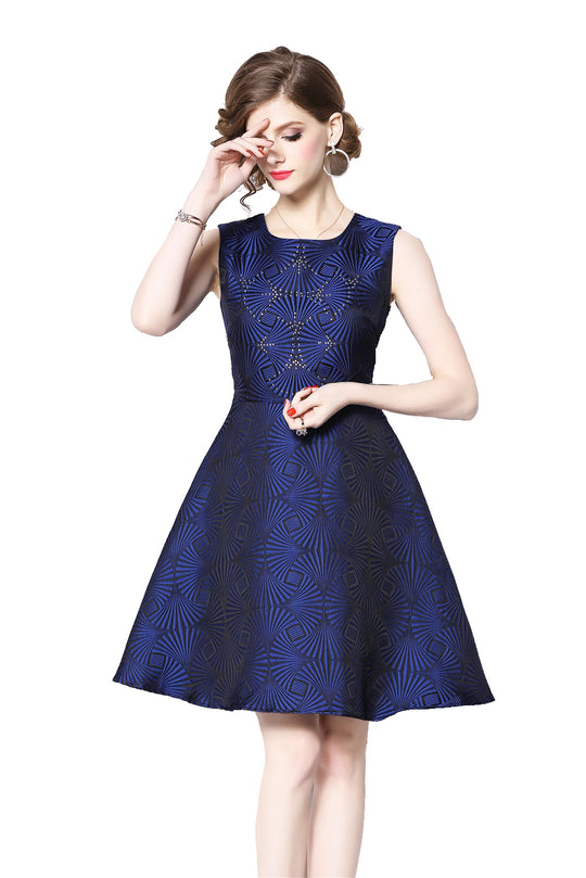 Rochie midi de party accesorizata cu strasuri M675-4