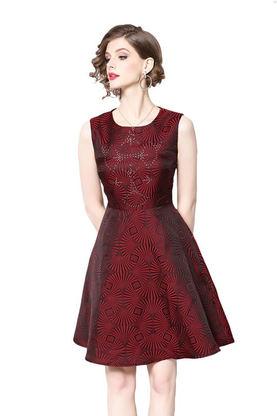 Rochie midi de party accesorizata cu strasuri M675-81