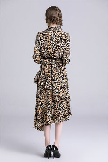 Rochia asimetrica cu imprimeu leopard M689-99