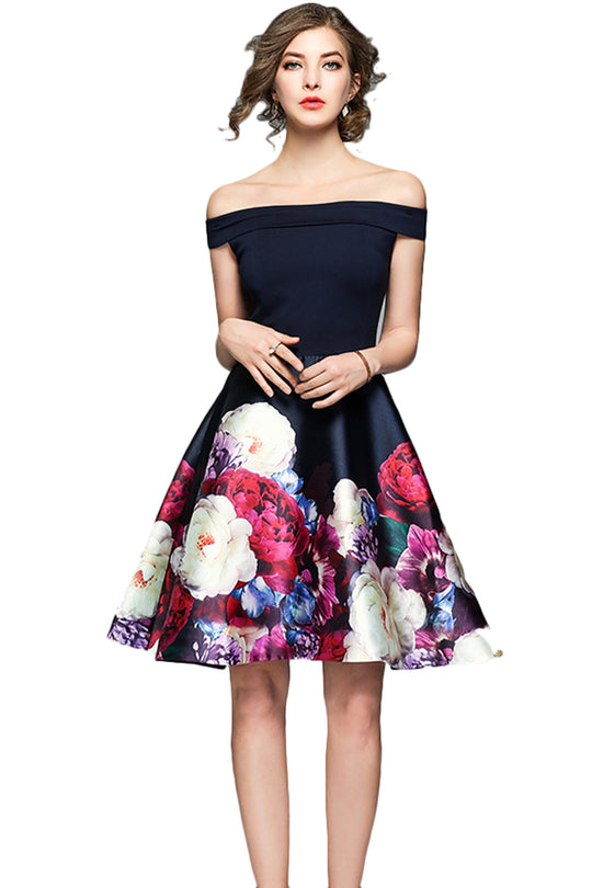 Rochie midi cu imprimeu floral M741-100