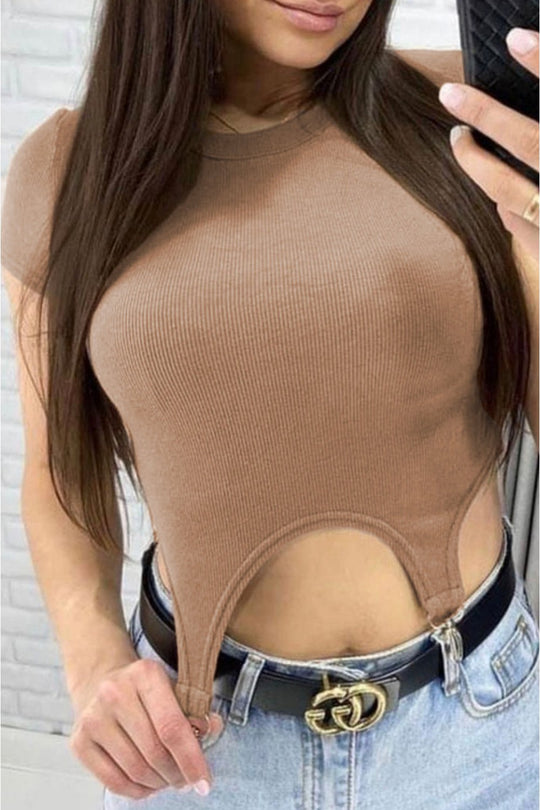 Tricou sport-casual din material reiat M766-155