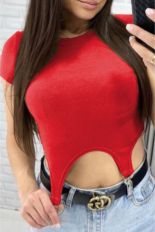 Tricou sport-casual din material reiat M766-3