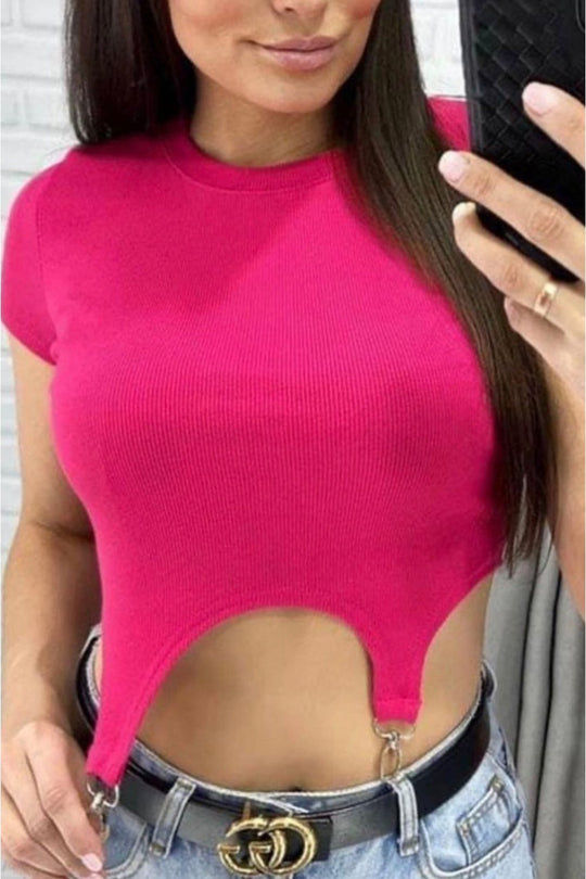 Tricou sport-casual din material reiat M766-55