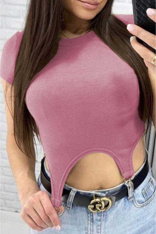 Tricou sport-casual din material reiat M766-58