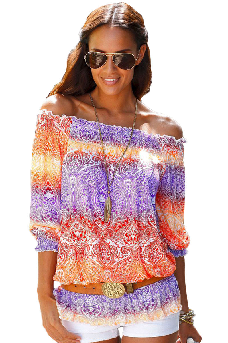 Bluza vaporoasa de vara cu imprimeu colorat N204-100