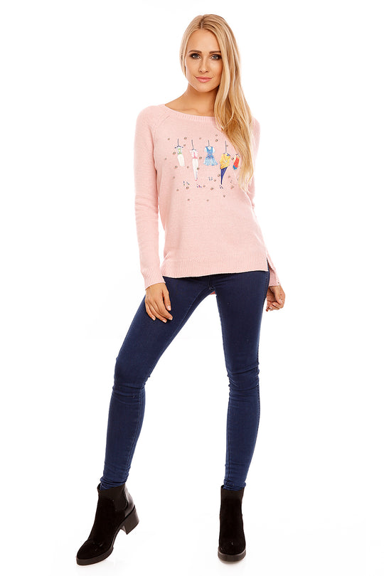 Bluza tricotata cu model colorat N481-5