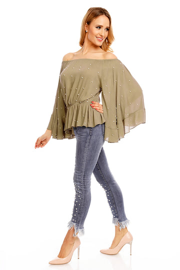 Bluza eleganta cu maneci largi N550-1218