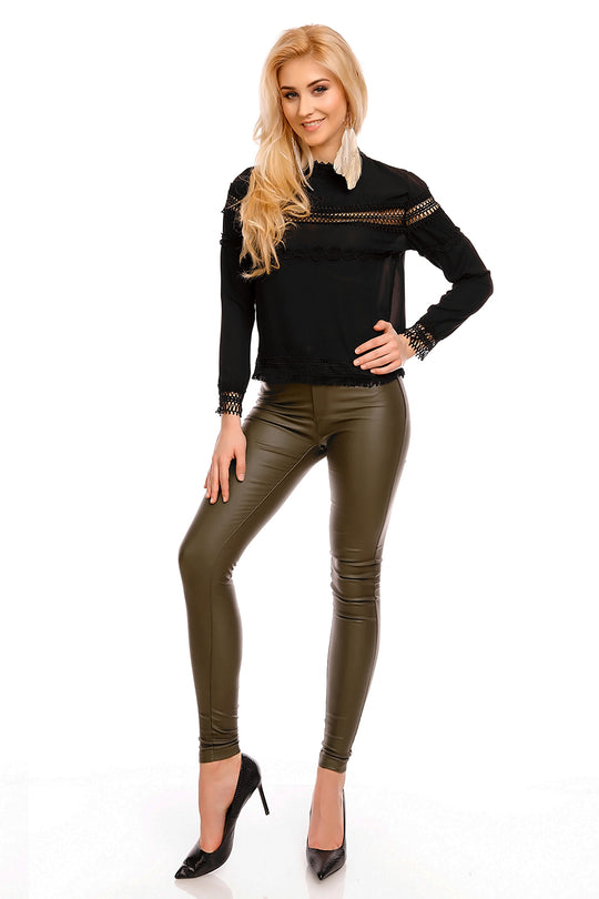 Bluza eleganta accesorizata cu franjuri la baza N552-1