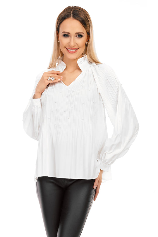 Bluza eleganta accesorizata cu perlute N564-2