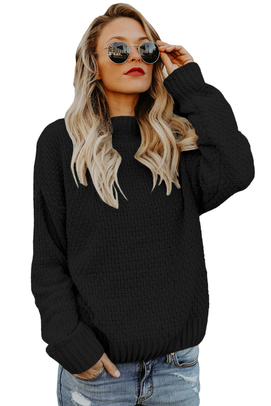 Pulover casual reversibil maneci lungi si ochiuri mici N637-1