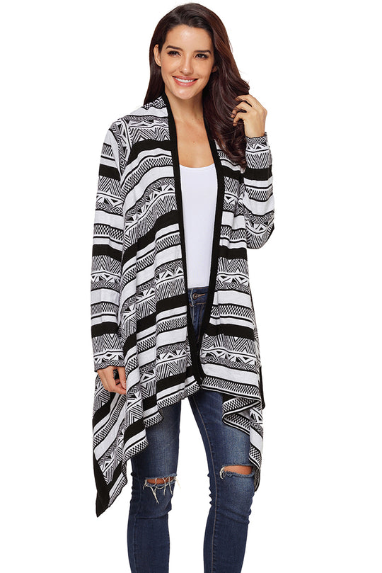 Cardigan lung model asimetric fara inchidere N638-1122