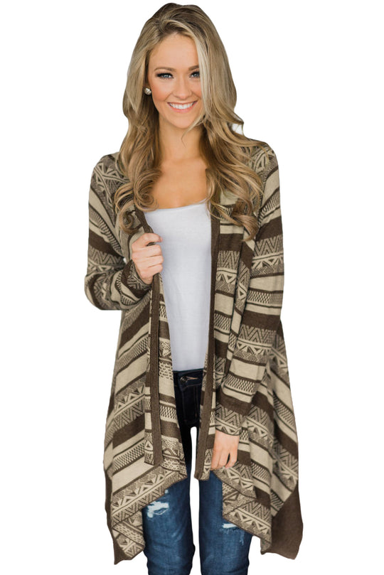 Cardigan lung model asimetric fara inchidere N638-88