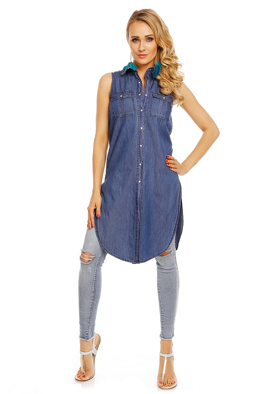 N734-4 Camasa asimetrica fara maneci