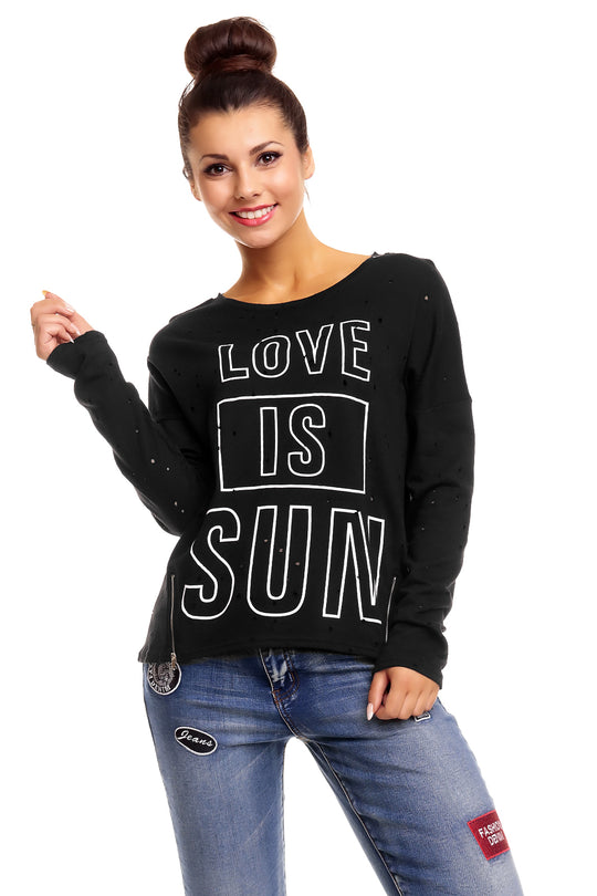 Bluza casual cu text inscriptionat in fata N739-1