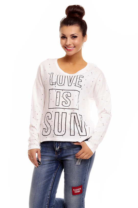 Bluza casual cu text inscriptionat in fata N739-2