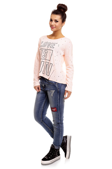 Bluza casual cu text inscriptionat in fata N739-5112