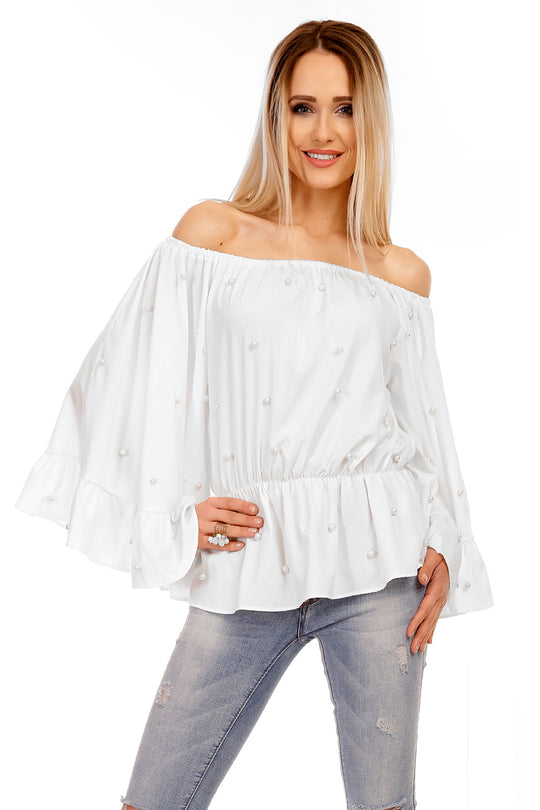 Bluza eleganta cu volanase si maneci largi N743-2