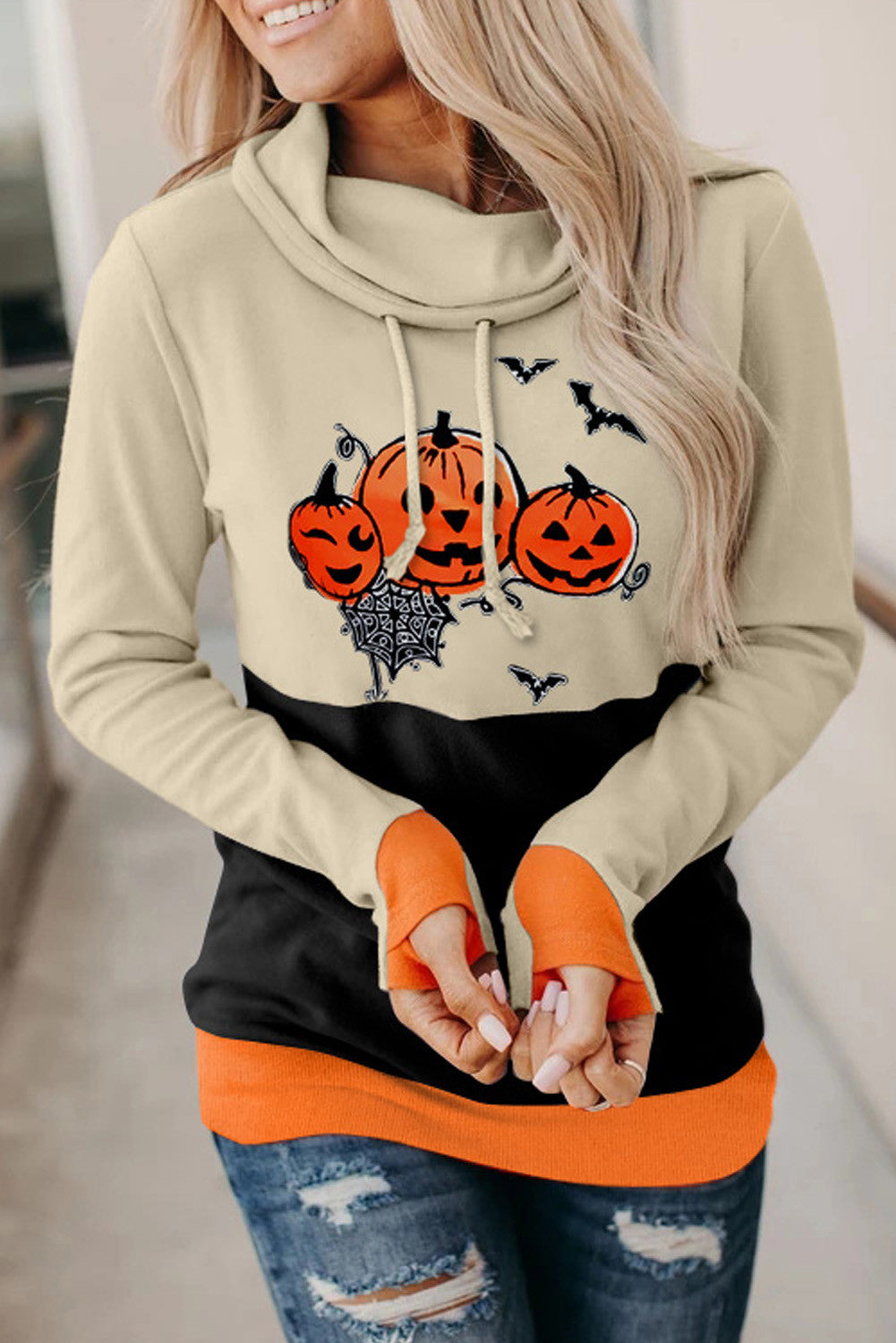 N822-1151 Bluza casual cu tematica Halloween