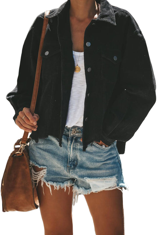 Jacheta din denim cu buzunare in fata P424-1