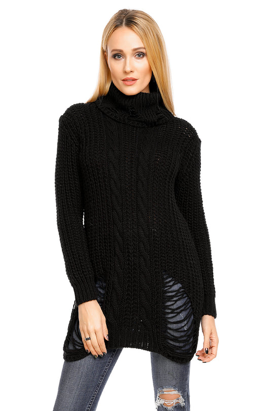 Bluza tip pulover cu guler inalt P557-1