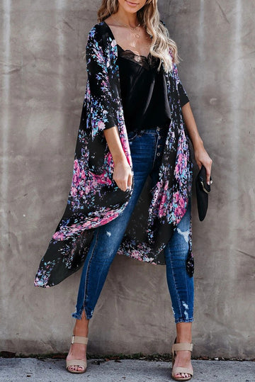 P753-1 Kimono cu imprimeu colorat