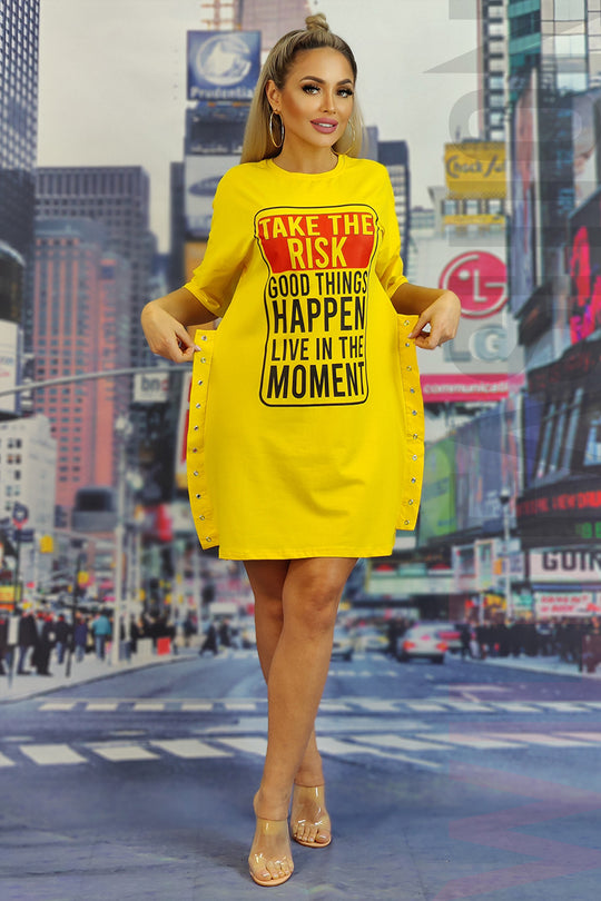 Tricou lung oversize cu text imprimat P771RR-9