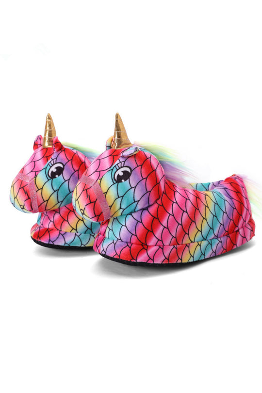 Botosei de casa pufosi cu model unicorn colorat PC42-100