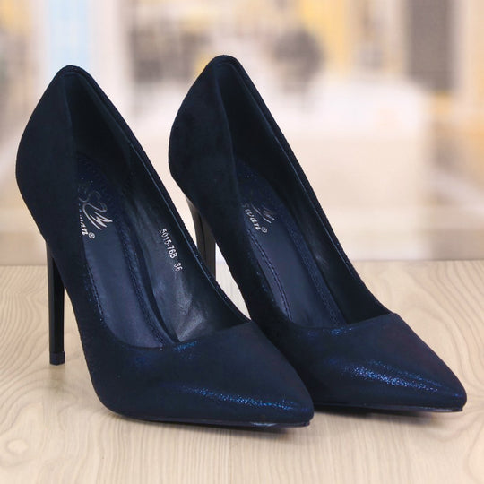 Pantofi stiletto cu aspect usor lucios PDS106-1