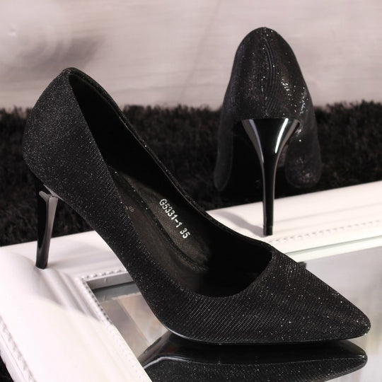 Pantofi stiletto accesorizati cu sclipici PDS110A-1