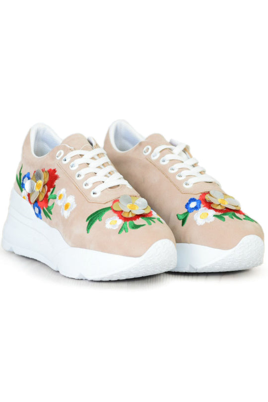 Adidasi chic cu flori brodate PDS63-155