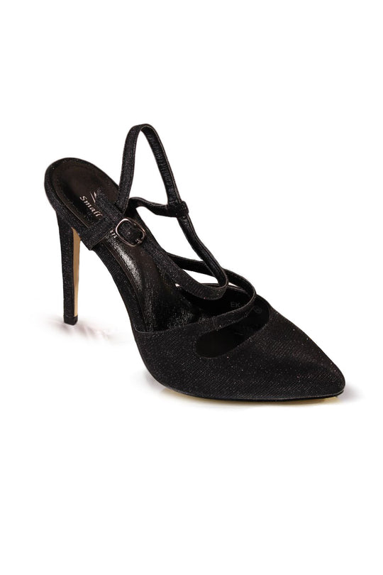 Sandale cu toc cu aspect lucios PDS86-1