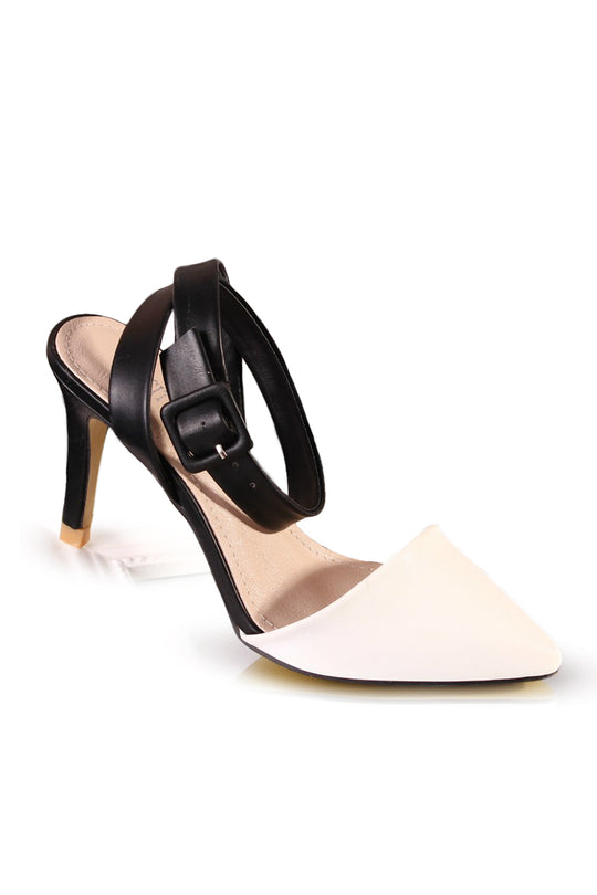 Sandale cu toc mic in doua culori PDS87-211