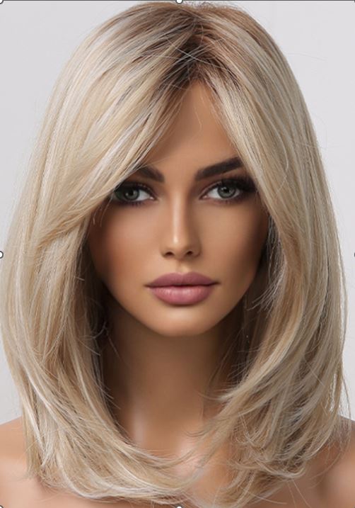 Peruca blond platinat cu tunsoare medie PER103-9999