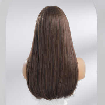 Peruca cu par lung saten si breton PER123-8888