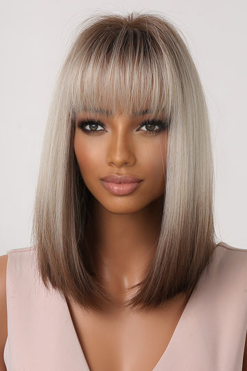 Peruca model bob lung cu breton de culoare saten cu blond PER125-100