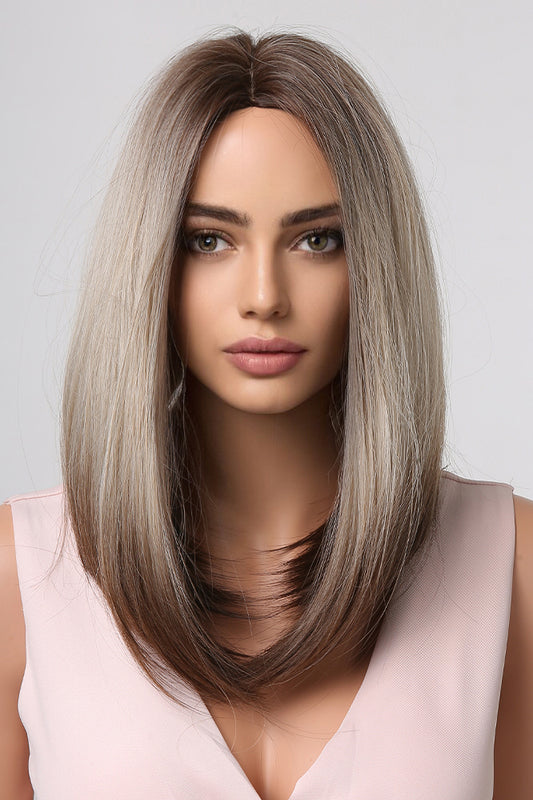 Peruca satena cu suvite albe model bob lung PER125A-100