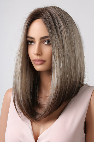 Peruca satena cu suvite albe model bob lung PER125A-100