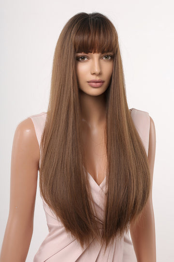 Peruca par lung cu breton, de culoarea ciocolatei PER128-8899