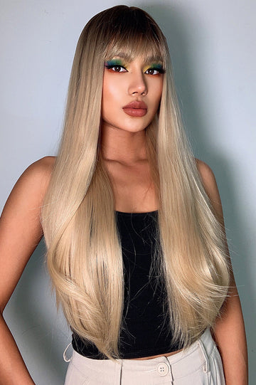 Peruca par lung cu breton de culoare blond-ombre PER128-9999