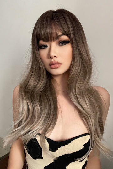 Peruca bruneta cu blond, par lung PER130-100