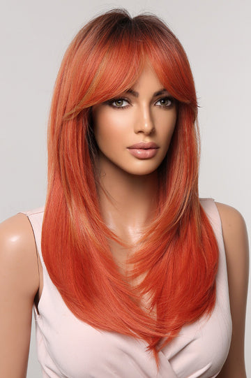 Peruca saten cu portocaliu, par lung PER131C-100