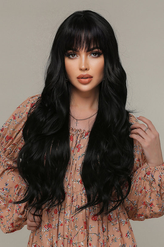 Peruca bruneta cu breton, par lung PER135-100