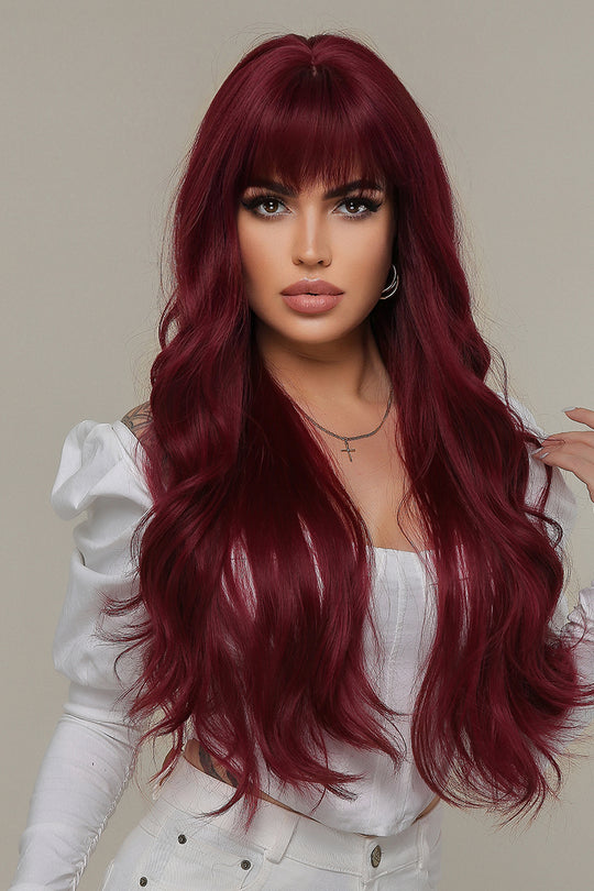 Peruca roscata cu breton, par lung PER135-3838