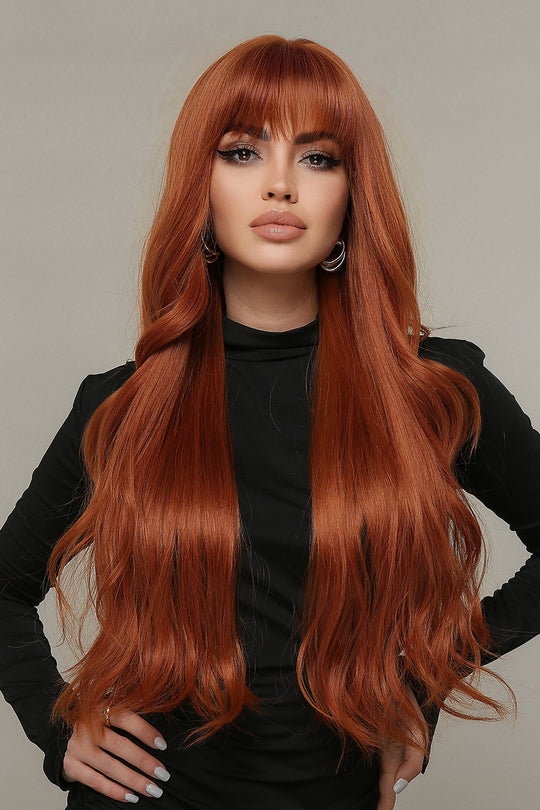 Peruca roscata cu breton, par lung PER135A-100