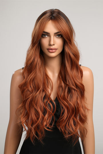 Peruca brunet ombre cu roscat, par lung PER137-100