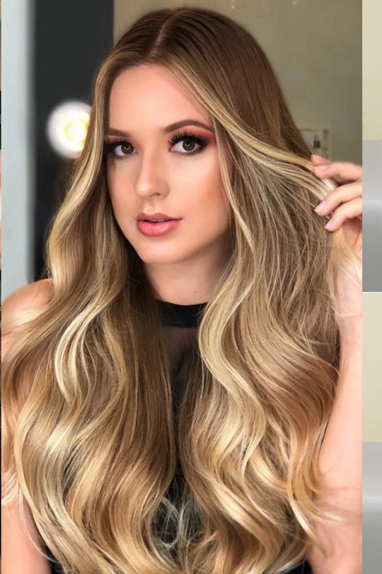 Peruca saten cu blond, par lung PER143-100