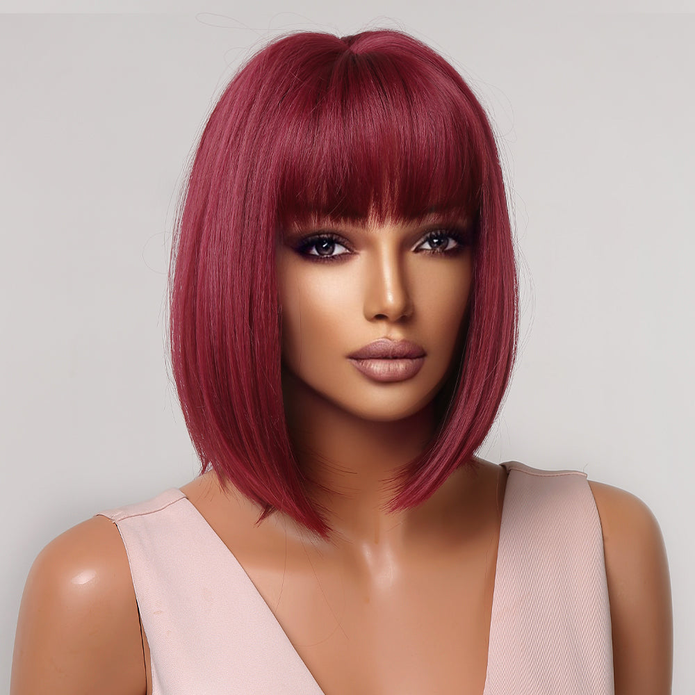 Peruca roscata, model bob lung cu breton PER81-3