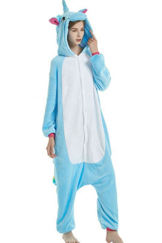 Pijama pufoasa intreaga cu model unicorn PJM139-4