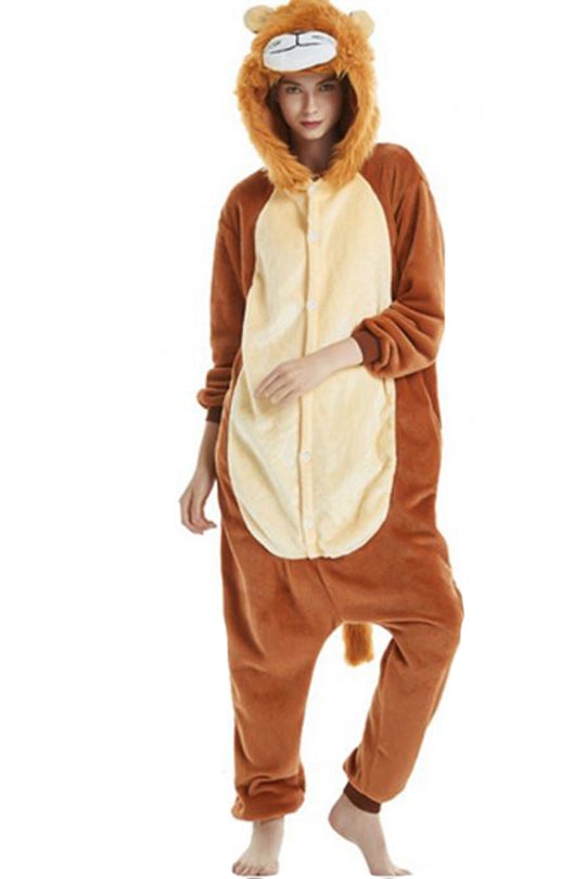 Pijama pufoasa intreaga cu model Lion PJM140-8